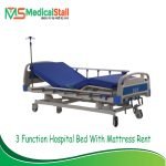 3 Function Hospital Bed With Mattress Rent