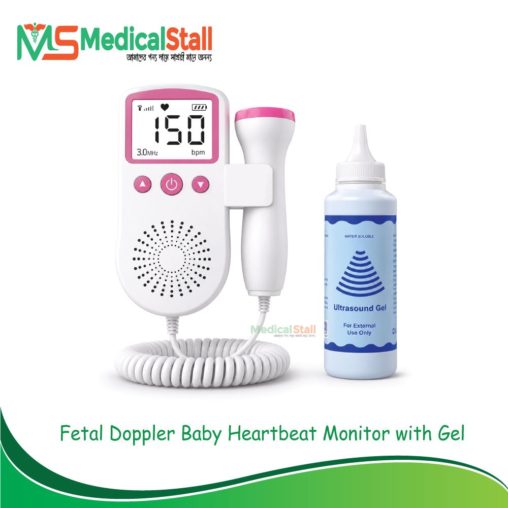 Fetal Doppler Baby Heartbeat Monitor with LCD Display & Ultrasound Gel
